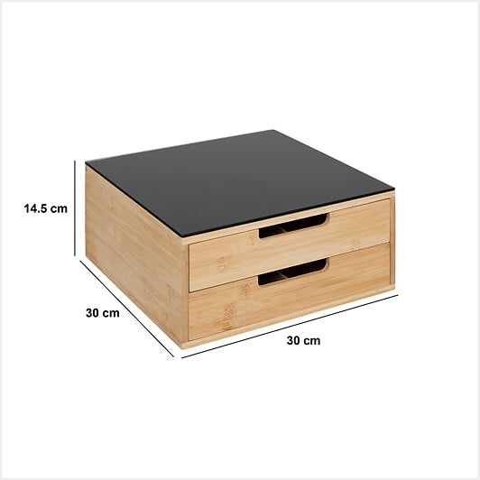 5 FIVE SIMPLY SMART - Porte-capsules "BlackBamboo" 2 tiroirs beige - large