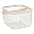 5 FIVE SIMPLY SMART - Corbeille carrée "Mayaj" en métal beige et blanc 26x24,5cm - vignette
