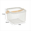 5 FIVE SIMPLY SMART - Corbeille carrée "Mayaj" en métal beige et blanc 26x24,5cm - vignette