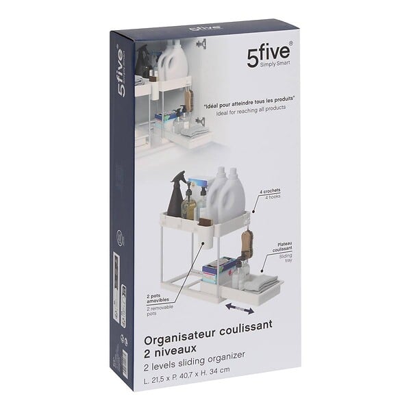 5 FIVE SIMPLY SMART - Organiseur Stora 2 niveaux L40,7cm beige - large