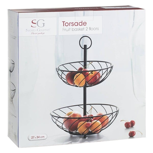 5 FIVE SIMPLY SMART - Corbeille torsade 2 étages métal 22/27cm - large