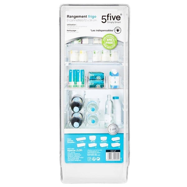 5 FIVE SIMPLY SMART - Rangement pour frigo "Smart Fridge" 11 canettes - large