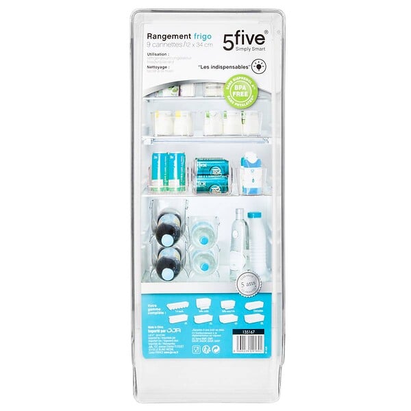 5 FIVE SIMPLY SMART - Rangement pour frigo "Smart Fridge" 11 canettes - large