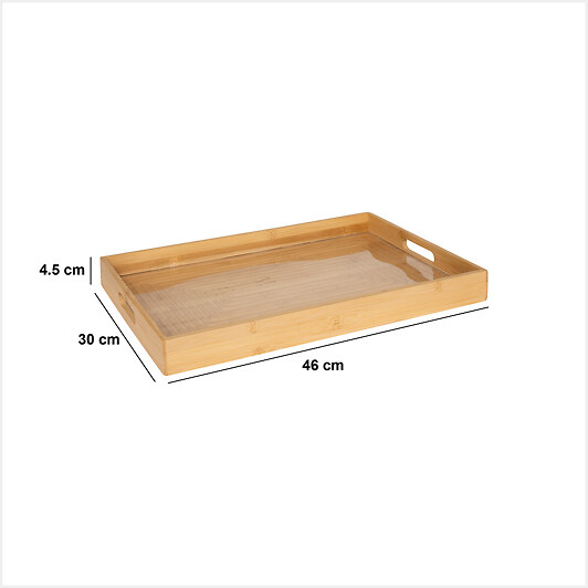 5 FIVE SIMPLY SMART - Plateau avec poignées en bambou 46x30cm - large