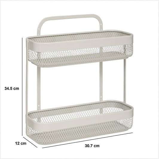 5 FIVE SIMPLY SMART - Étagère "Mayaj" 2 niveaux en métal beige - large