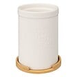 5 FIVE SIMPLY SMART - Pot à ustensiles couvercle bambou "Naturéo" en céramique blanc - vignette