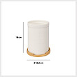 5 FIVE SIMPLY SMART - Pot à ustensiles couvercle bambou "Naturéo" en céramique blanc - vignette