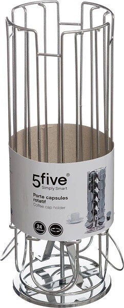 5 FIVE SIMPLY SMART - Porte-capsules rotatif x24 chromé - large