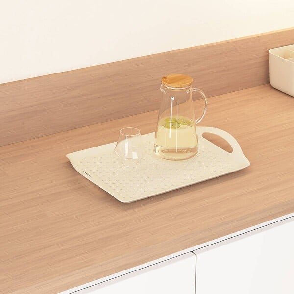 5 FIVE SIMPLY SMART - Plateau Poly 45,5x31,5cm beige antidérapant - large