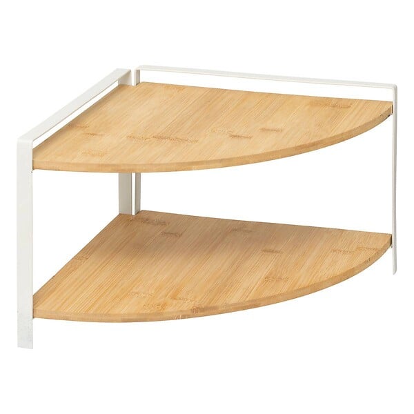 5 FIVE SIMPLY SMART - Étagère d'angle "Ordera" 2 niveaux blanc - large