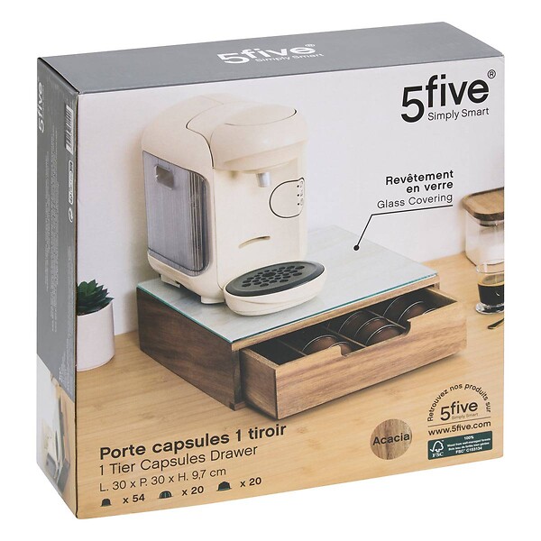 5 FIVE SIMPLY SMART - Porte-capsules Acacia 56 capsules - large