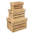 5 FIVE SIMPLY SMART - 3 boîtes de rangement cagette en bois - vignette