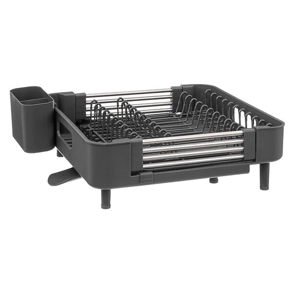 5 FIVE SIMPLY SMART - Égouttoir extensible 12 assiettes "Etira" gris - large