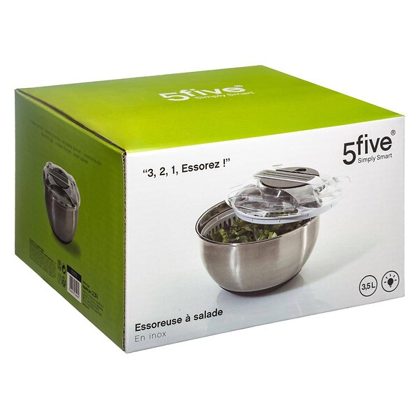 5 FIVE SIMPLY SMART - Essoreuse à levier inox 3,5L - large