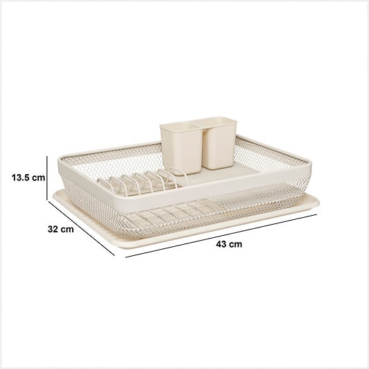 5 FIVE SIMPLY SMART - Égouttoir "Mayaj" en plastique beige - large