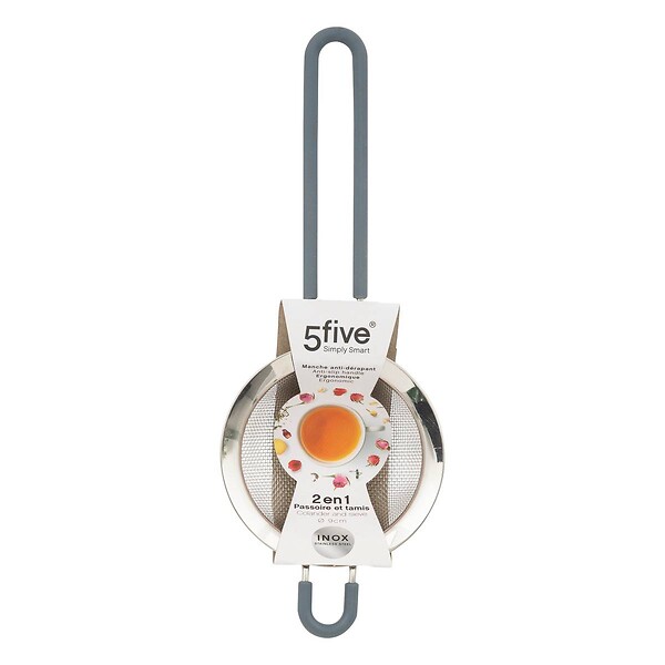 5 FIVE SIMPLY SMART - Passoire tamis inox/siliconne 9cm - large