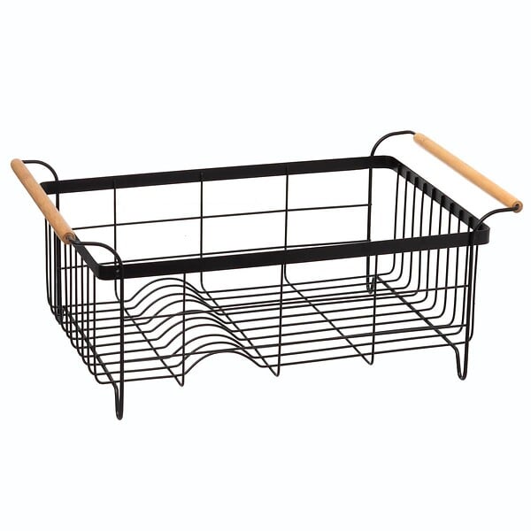 5 FIVE SIMPLY SMART - Égouttoir fer avec plateau "Blackwood" noir - large