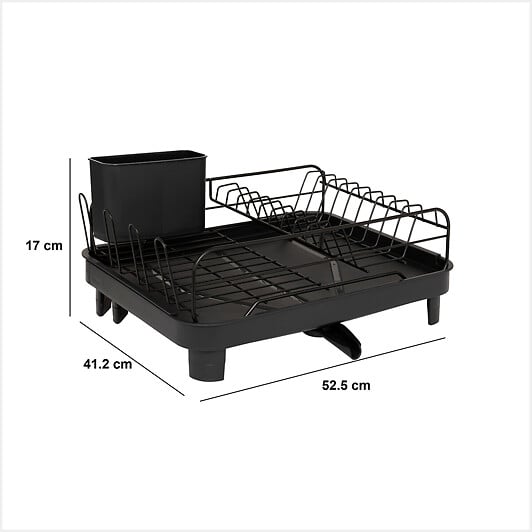 5 FIVE SIMPLY SMART - Égouttoir "Boîtes relief 2 - Black edition" extensible - large