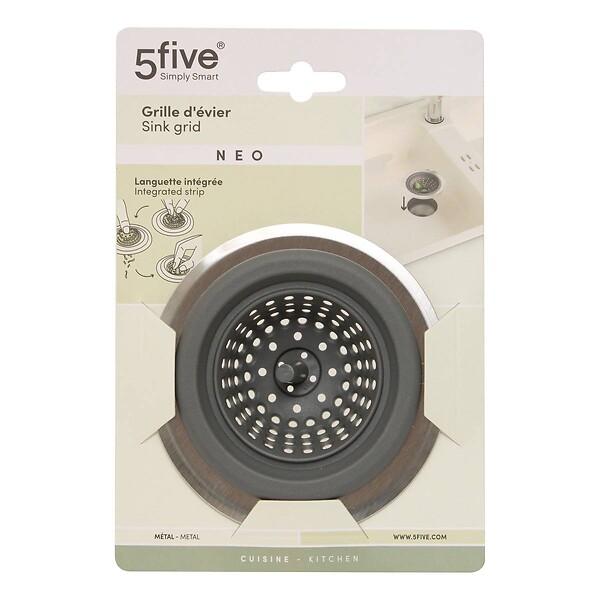 5 FIVE SIMPLY SMART - Grille d'évier Neo gris fonce - large