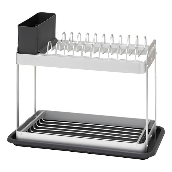 5 FIVE SIMPLY SMART - Égouttoir 2 niveaux gris 42,5x23,5cm - large