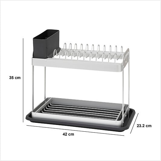 5 FIVE SIMPLY SMART - Égouttoir 2 niveaux gris 42,5x23,5cm - large