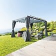 HESPERIDE - Pergola "Belize" graphite 3,8x3m en aluminium traité époxy - vignette