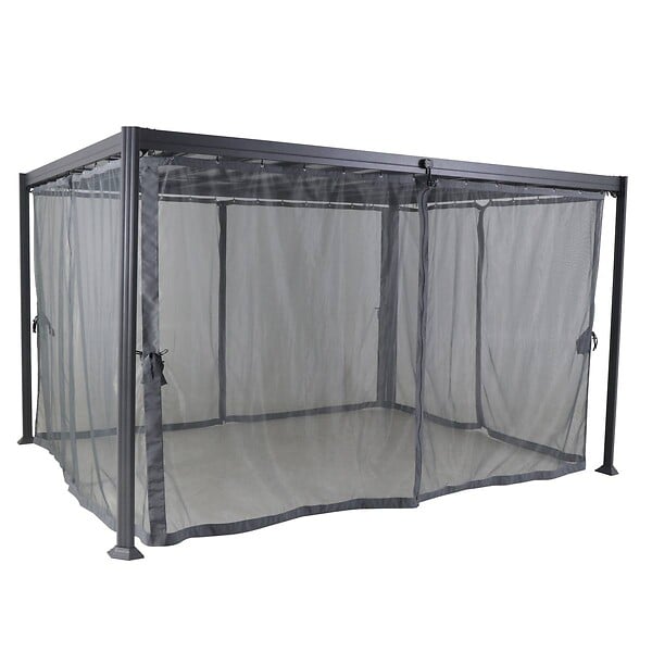 HESPERIDE - Pergola "Belize" graphite 3,8x3m en aluminium traité époxy - large