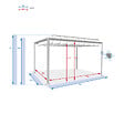 HESPERIDE - Pergola "Belize" graphite 3,8x3m en aluminium traité époxy - vignette