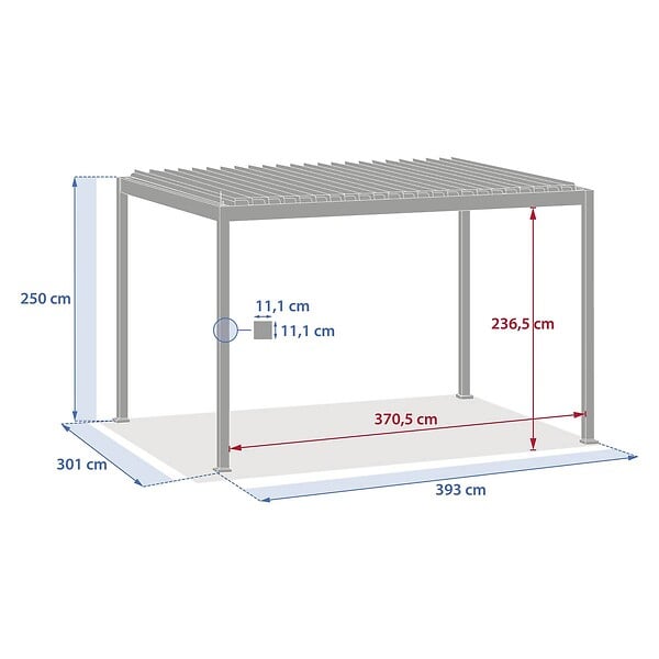 HESPERIDE - Pergola bioclimatique électrique Evora Graphite 4 x 3 m - Hespéride - large