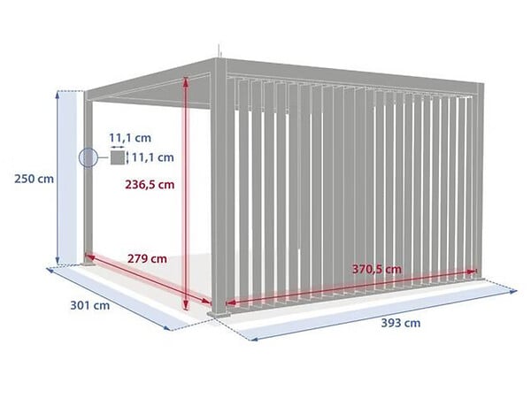 HESPERIDE - Persienne pour pergola Evora 4m argile - large