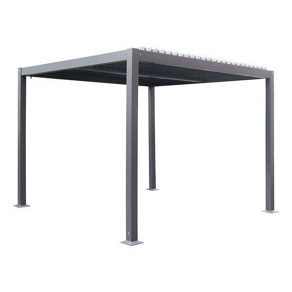 HESPERIDE - Pergola autoportante Evonis 3x3m gris graphite - large