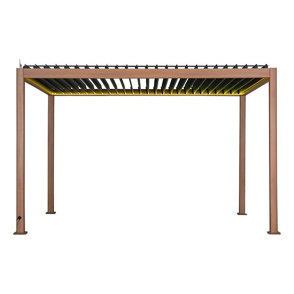 HESPERIDE - Pergola bioclimatique autoportante Evora 4x3m miel - large