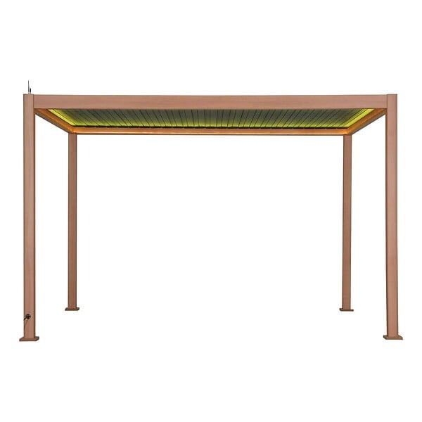 HESPERIDE - Pergola bioclimatique autoportante Evora 4x3m miel - large