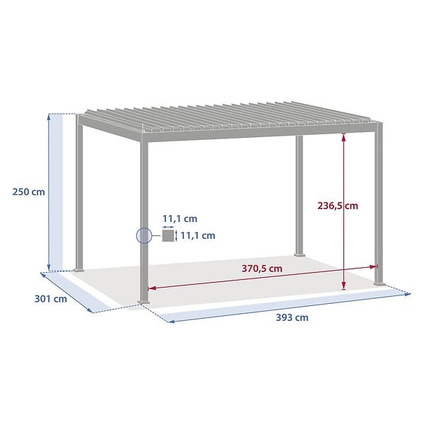 HESPERIDE - Pergola bioclimatique autoportante Evora 4x3m miel - large