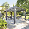 HESPERIDE - Pergola bioclimatique  "Evora" grand modèle 6x3,6m en aluminium traité époxy Graphite - vignette