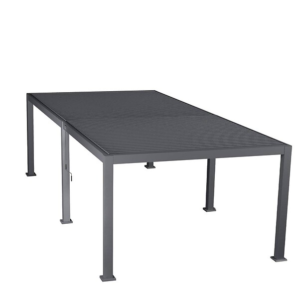 HESPERIDE - Pergola bioclimatique  "Evora" grand modèle 6x3,6m en aluminium traité époxy Graphite - large