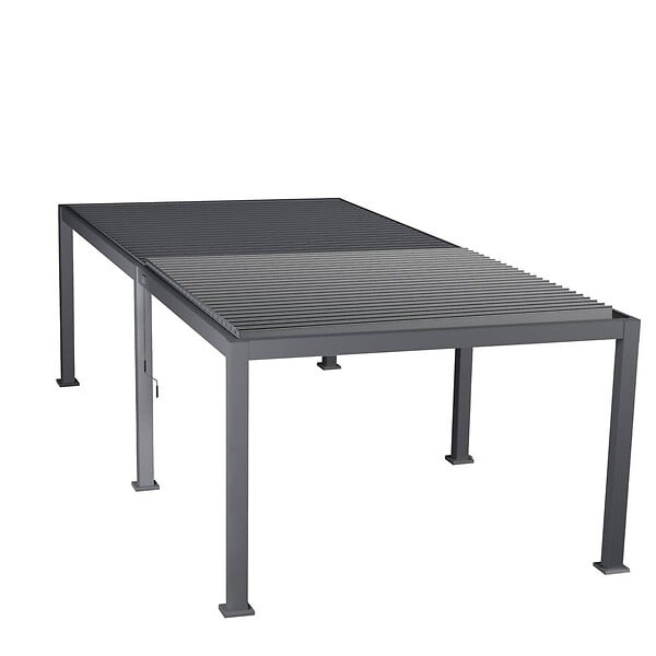HESPERIDE - Pergola bioclimatique  "Evora" grand modèle 6x3,6m en aluminium traité époxy Graphite - large