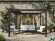 HESPERIDE - Pergola bioclimatique toit rétractable Evora Graphite 4 x 3 m - Hespéride - vignette