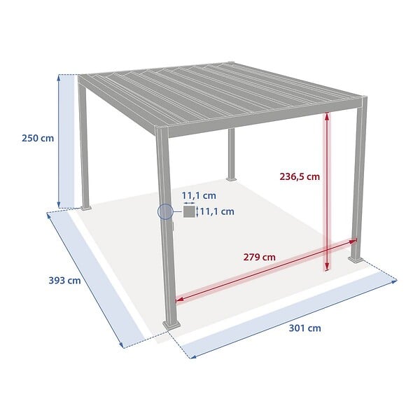 HESPERIDE - Pergola bioclimatique toit rétractable Evora Graphite 4 x 3 m - Hespéride - large
