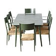 CONCEPT USINE - Ensemble table de jardin 200 cm et 8 fauteuils kaki effet rotin CANBERRA - vignette