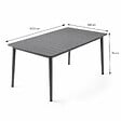 CONCEPT USINE - Ensemble table de jardin 200 cm et 8 fauteuils gris foncé effet rotin CANBERRA - vignette