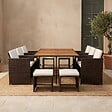 CONCEPT USINE - Salon de jardin 10 pl en résine marron et coussins beige + housse TOLEDO - vignette