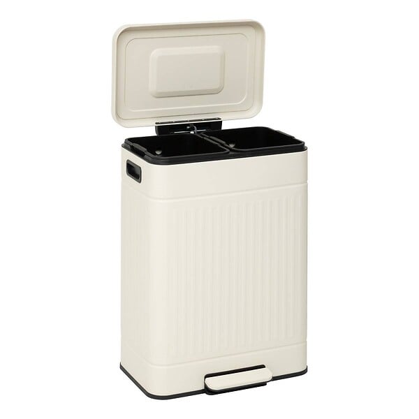 5 FIVE SIMPLY SMART - Poubelle Nova avec Pedale 2x30L Beige 45,5x36,5x67 cm - large