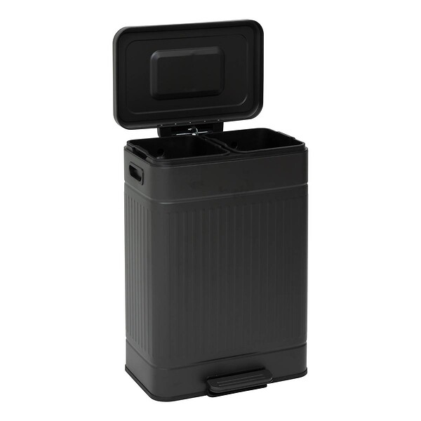 5 FIVE SIMPLY SMART - Poubelle Nova avec Pedale 2x30L Noir 45,5x36,5x67 cm - large