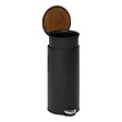 5 FIVE SIMPLY SMART - Poubelle Modern Color avec Pedale 30L Noir et Acacia 29,2x37,7x59,5 cm - vignette