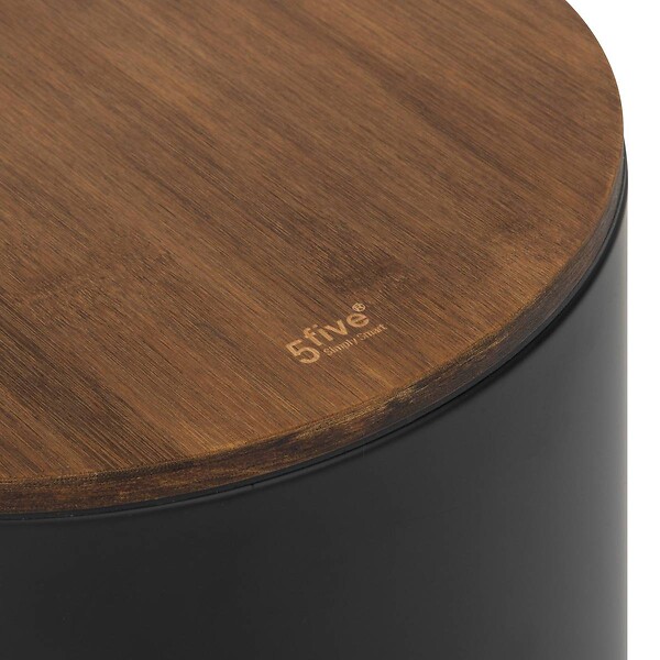 5 FIVE SIMPLY SMART - Poubelle Modern Color avec Pedale 30L Noir et Acacia 29,2x37,7x59,5 cm - large