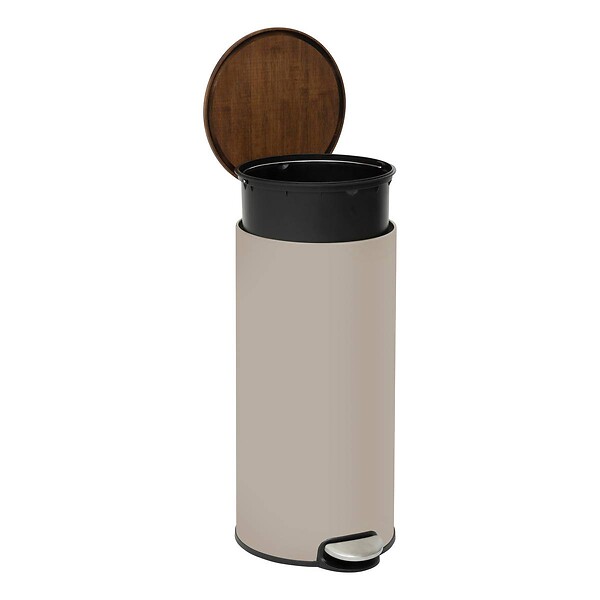 5 FIVE SIMPLY SMART - Poubelle Modern Color avec Pedale 30L Argile et Acacia 37,7x29,2x59,5 cm - large