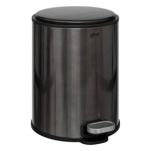 5 FIVE SIMPLY SMART - Poubelle "Delta" 6L métal noir - large