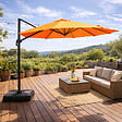 CONCEPT USINE - Parasol octogonal  350cm déporté orange en aluminium CASTILLO $ - vignette