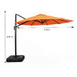 CONCEPT USINE - Parasol octogonal  350cm déporté orange en aluminium CASTILLO $ - vignette